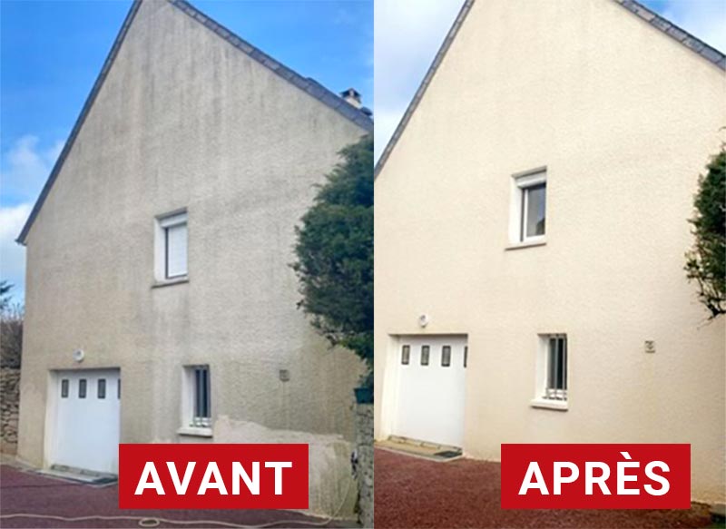 Ravalement peinture façade - RICORDEL Couverture 91 : artisan peintre en Île-de-France : L’Essonne (91), Le Val-de-Marne (94), Les Hauts-de-Seine (92), les Yvelines (78), Le Val-d’Oise (95), Seine-Saint-Denis (93), la Seine-et-Marne (77): :  nettoyage, démoussage, traitement anti-mousse, ravalement peinture façade imperméabilisation hydrofuge façade . Intervention en Île-de-France